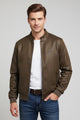 Blouson Bomber Suede Leather Jacket