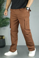 Turbo Essential Side Pockets Cargo Trouser In Rust