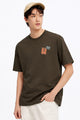 Mens Fashion Identity Round Neck Tee In Dark Brown