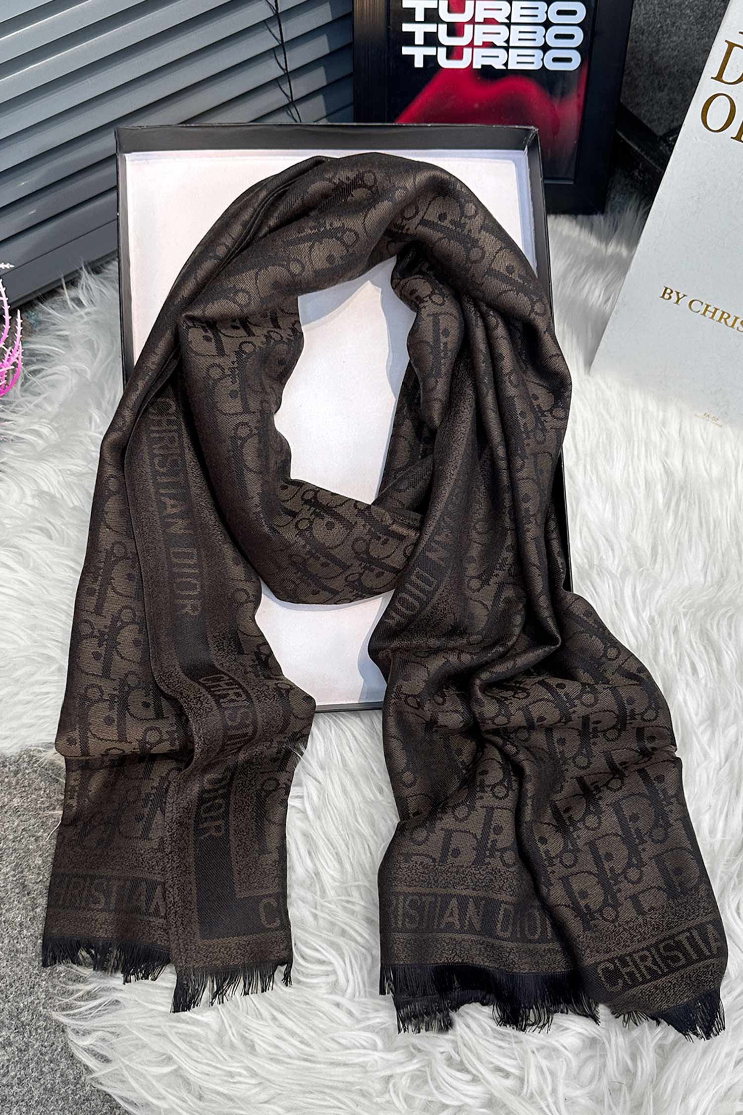 Dor Monogram Pattern Imported Men's Silk Muffler