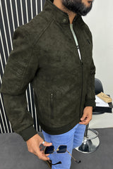 MKWL Ban Style Men's Imported Suede Leather Jacket