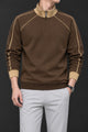 Turbo Two-Tone Quarter Zip Imported Mock Neck Men's Sweatshirt