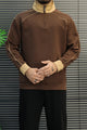 Turbo Two-Tone Quarter Zip Imported Mock Neck Men's Sweatshirt