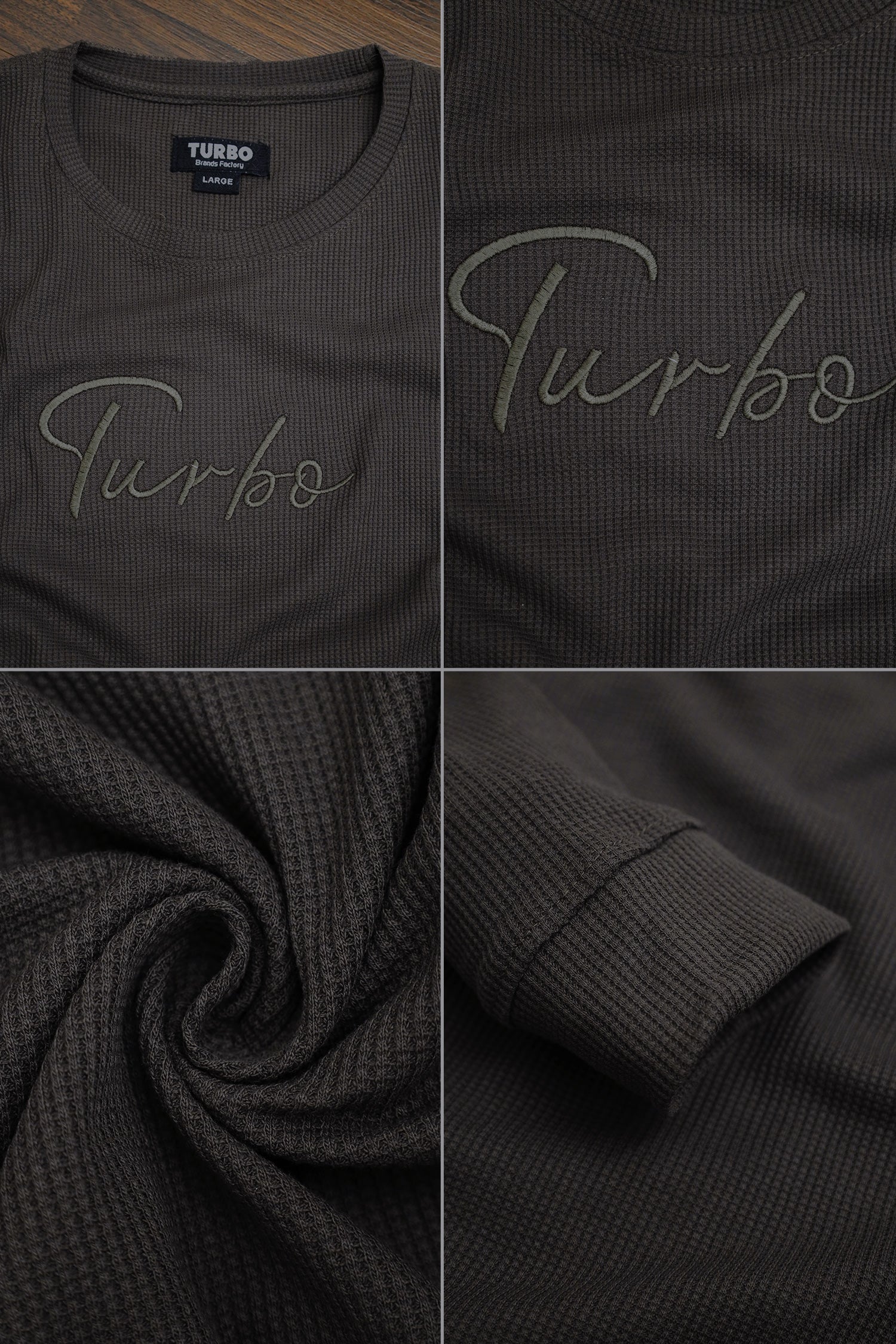 Turbo Signature Logo Round Neck Thermal Cotton Men's Sweatshirt