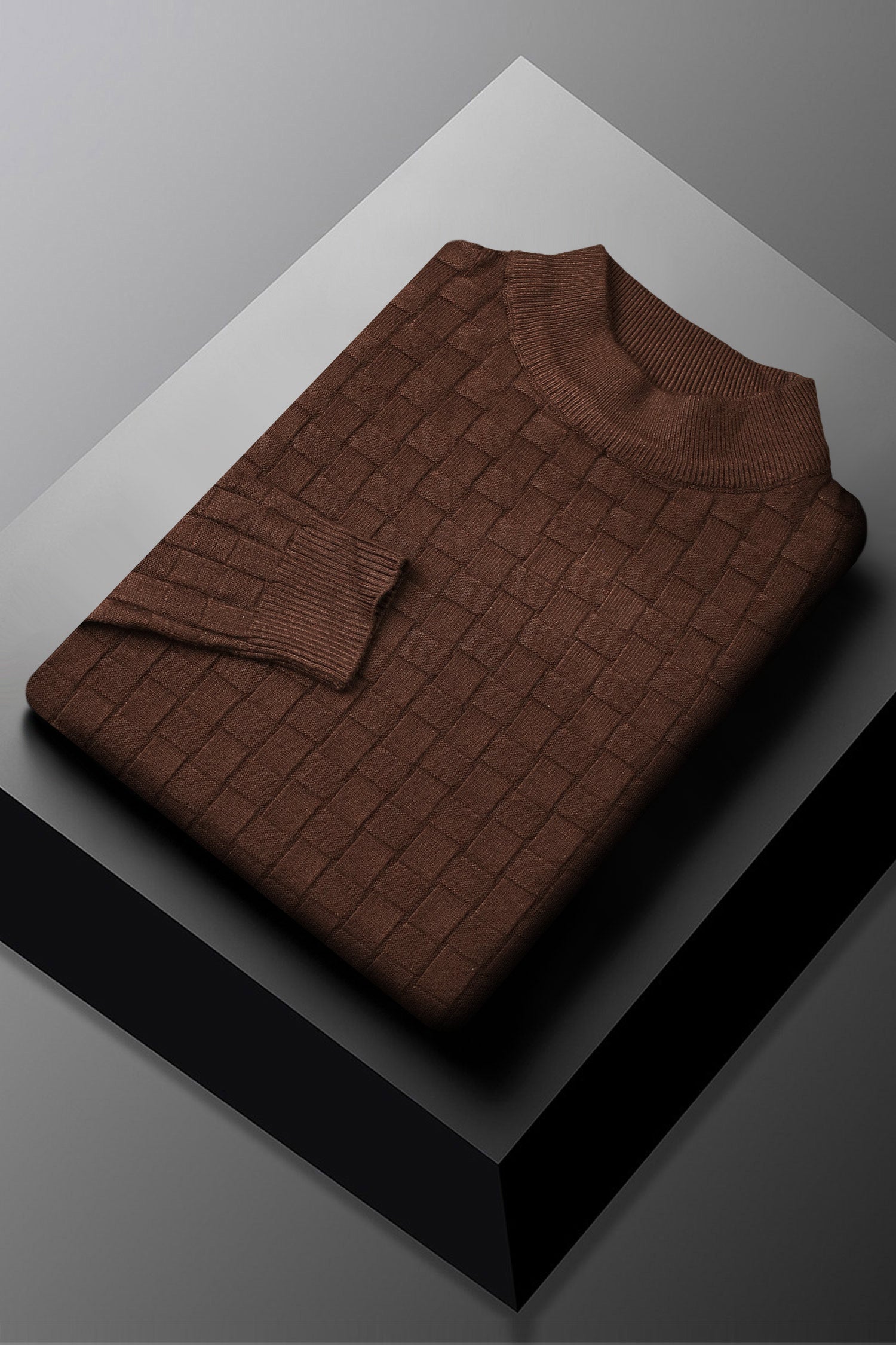 Pullover Waffle Crew-Neck Imported Men's Sweater