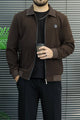 Zipped Blouson Imp Men's Wool Jacket In Coffee