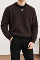 Prda Long Sleeve Pullover Imported Round Neck Rabbit Wool Men's Sweater In Coffee