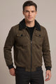 Men's Regular Fit Imported Suede Jacket In Coffee