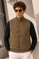 Turbo stand-up collar Imported Puffer Men's Gilet In Coffee