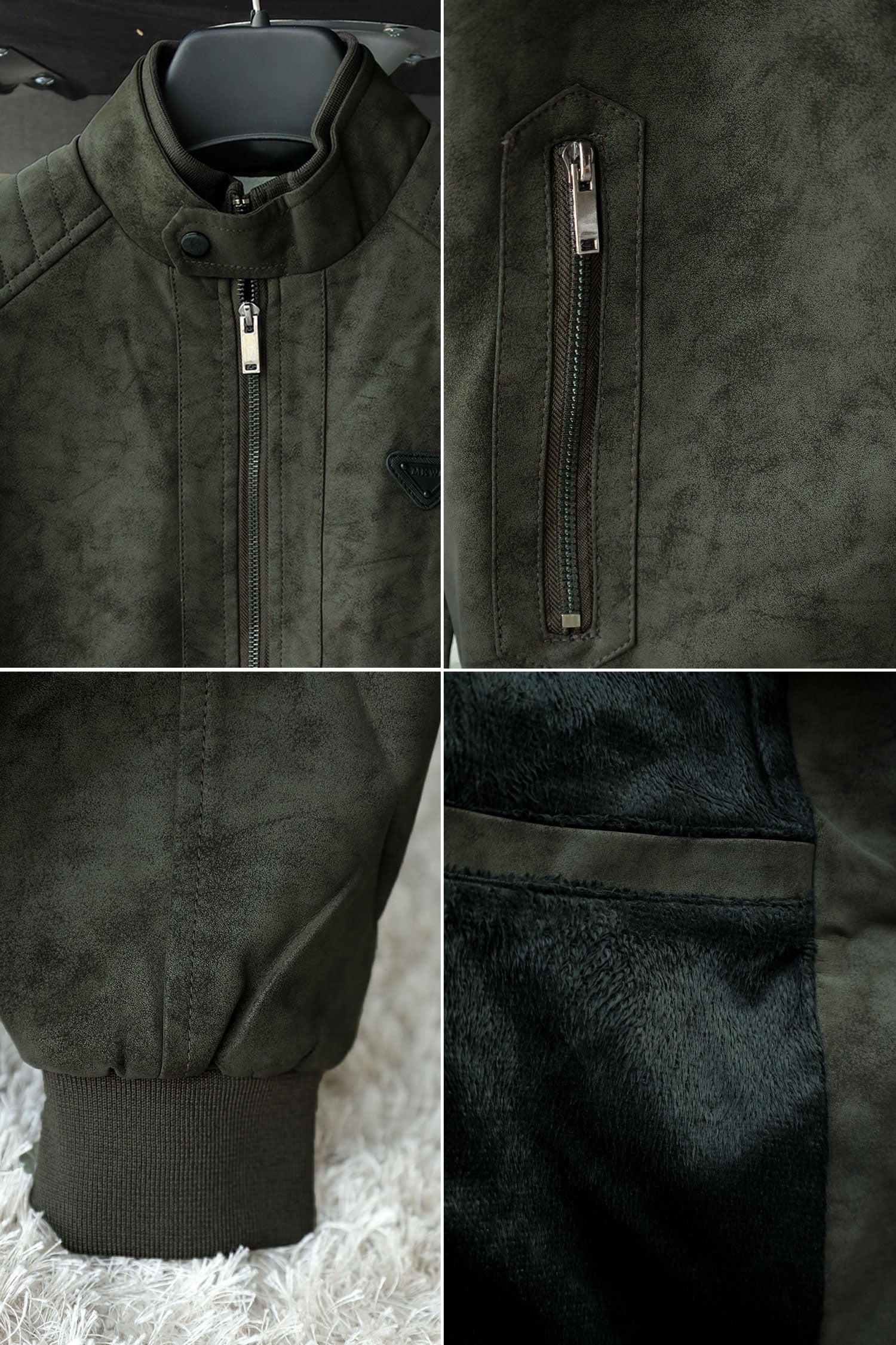 MKWL Ban Style Men's Imported Suede Leather Jacket