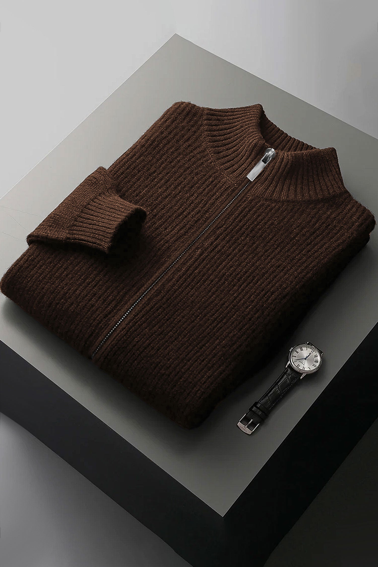 Old Money Zipper Imported Men's Sweater
