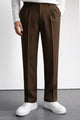 Double Plate Men's Carrot Fit Cotton Pant | Coffee