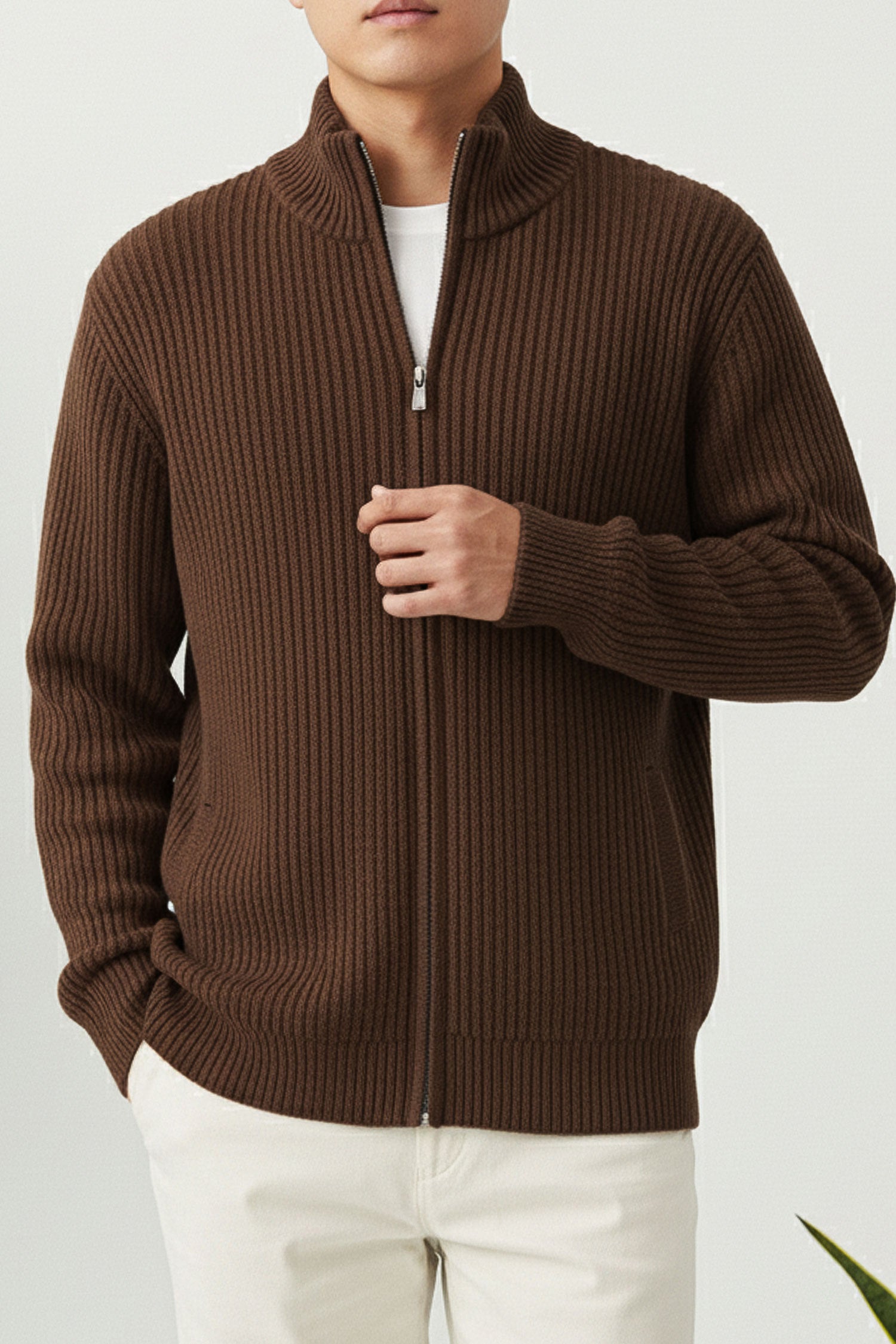 Old Money Zipper Imported Men's Sweater