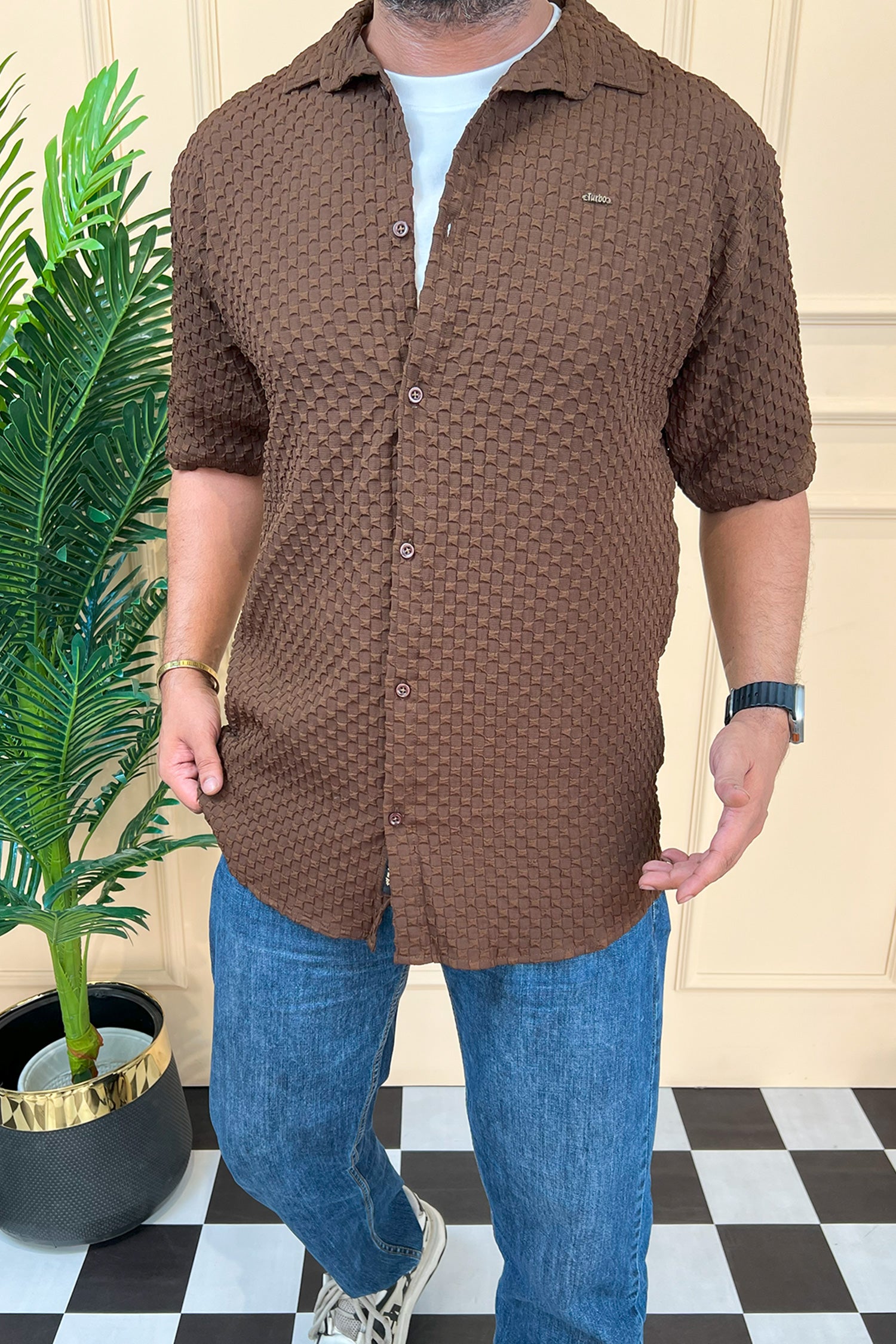 Turbo Popcorn Cuba Waffle Casual Shirt