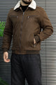 Men's Neutral Faux Imported Suede Jacket