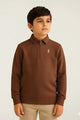 Rph Lren Polo Stylish Half-Zip Collared Unisex Kids Sweatshirt