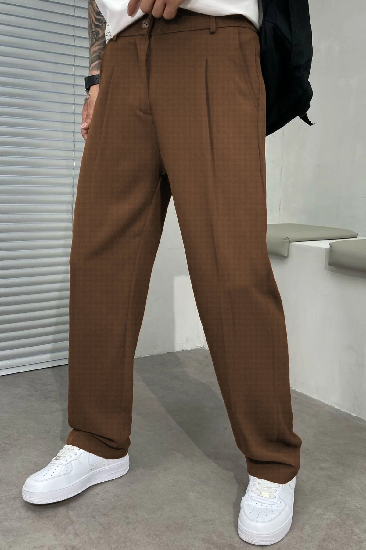 Loose Bottom Men's Stripe line Cotton Pant