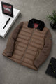 Men's Quilted Bomber Imported Pu Puffer Jacket