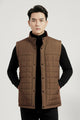 Quilted Design Stand-up Collar Men's Gilet