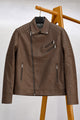 Men's Asymmetrical Zipper Imported Leather Jacket