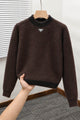 Prda Long Sleeve Pullover Imported Round Neck Rabbit Wool Men's Sweater