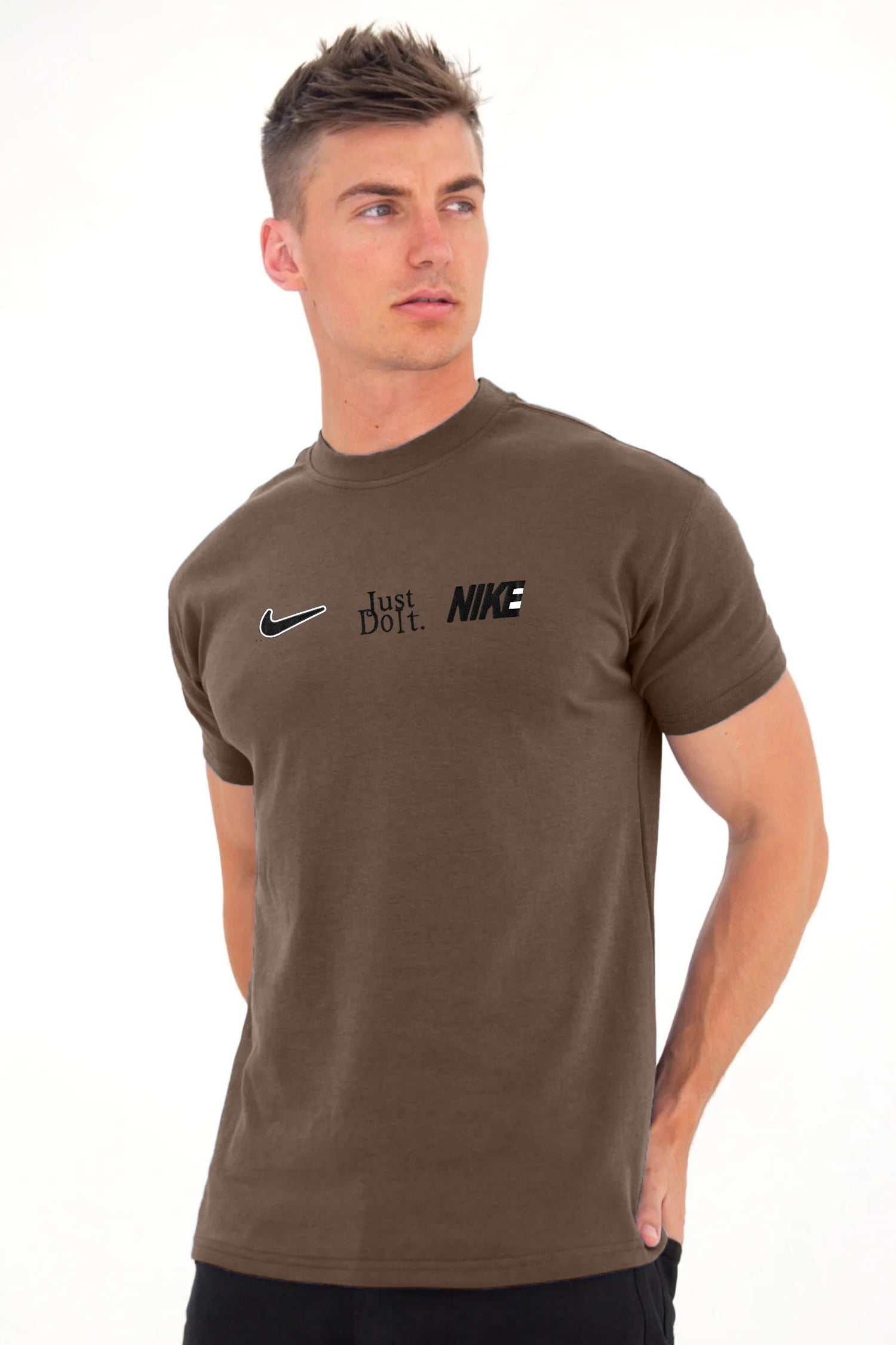 Nke Stacked Graphic Logo Crew Neck Tee