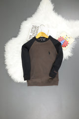 Plo Blocked Cotton Jumper Round Neck Unisex Kids SweatShirt