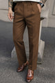 Single Plated Men's Cotton Pant In Coffee