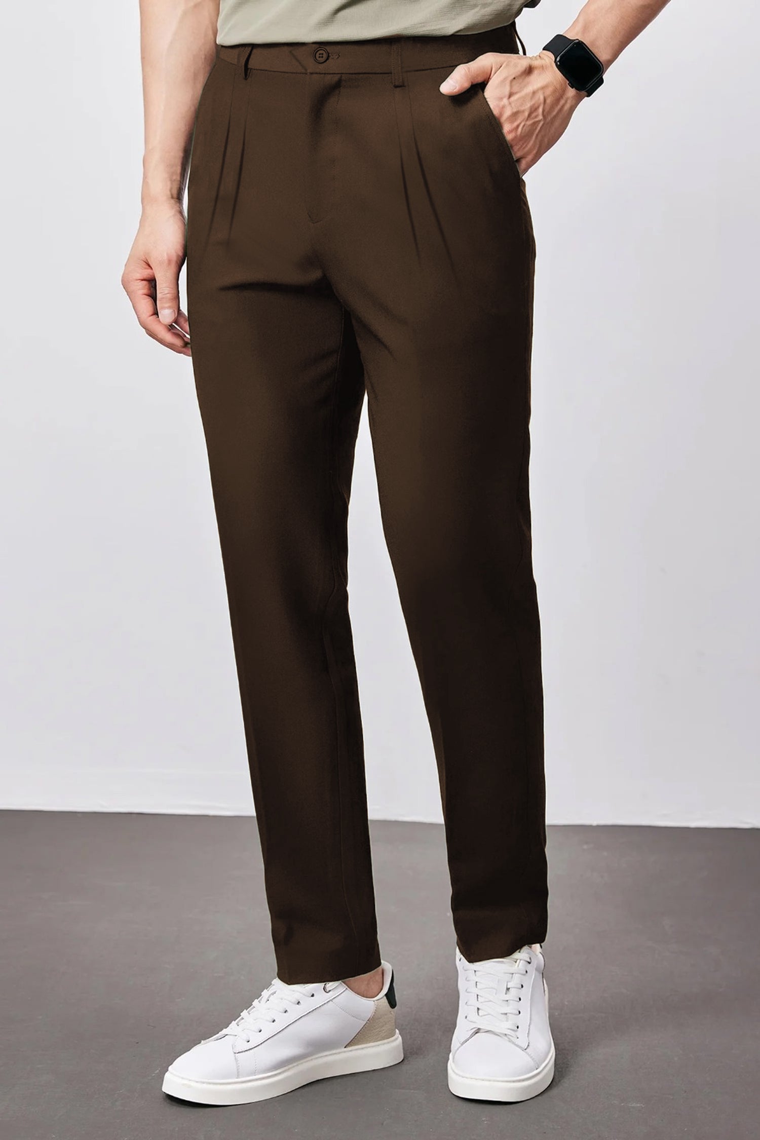 Double Plate Men's Carrot Fit Cotton Pant