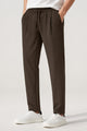 Turbo Elastic Classic Pleated Slimfit Trouser In Coffee Brown