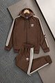 Adds Contrast Triple-Stripe Hooded Men's Co-Ord Set