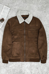 Sugar & Spice Trendy Zipper Men's Suede Jacket