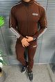 Adds Tipped Stripes Track Zipper Men's Co-Ord Set