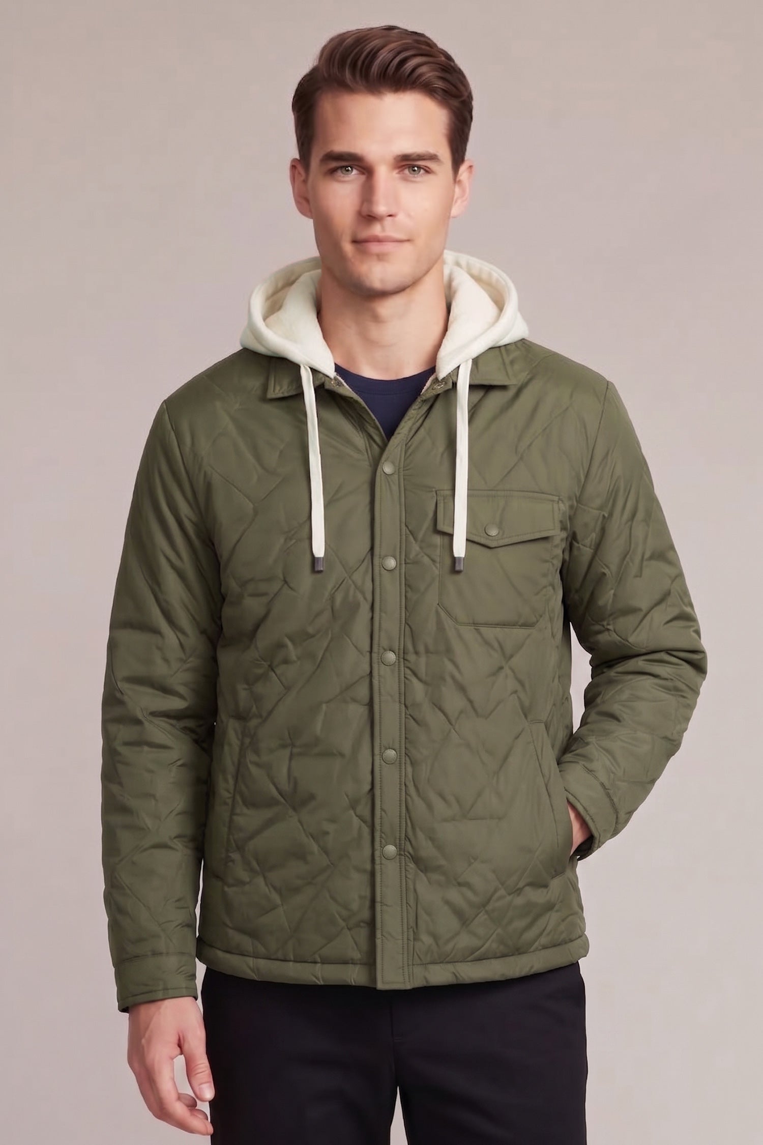 Wind Breaker Detachable Hood Imported Puffer Jacket