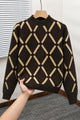 Windowpane Argyle Pattern Imported Round Neck Rabbit Wool Men's Sweater