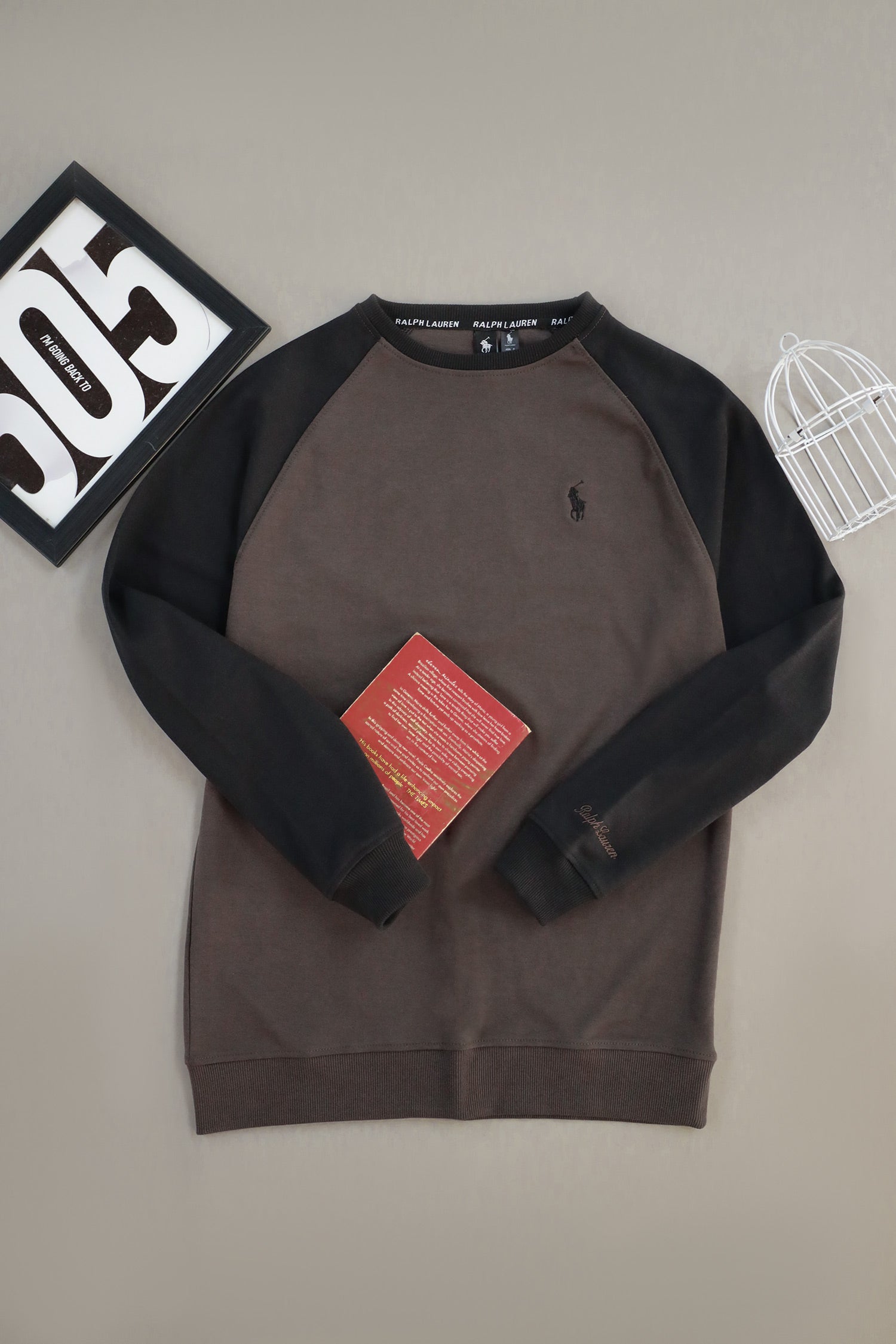 Rph Lren Raglan Pullover Mock Neck Imported Men's Sweatshirt