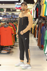 Nke V Diagonal Pattern Mock Neck Tracksuit