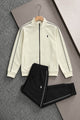 Polo R/L Double-Knit Zipper Men's Co-Ord Set In Creem & Black