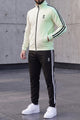 On Clod Athletic Side Stripe Zipper Men's Co-Ord Set In Creem & Black