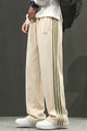 Turbo High Street Side Stripe Loose Bottom Trouser In Cream