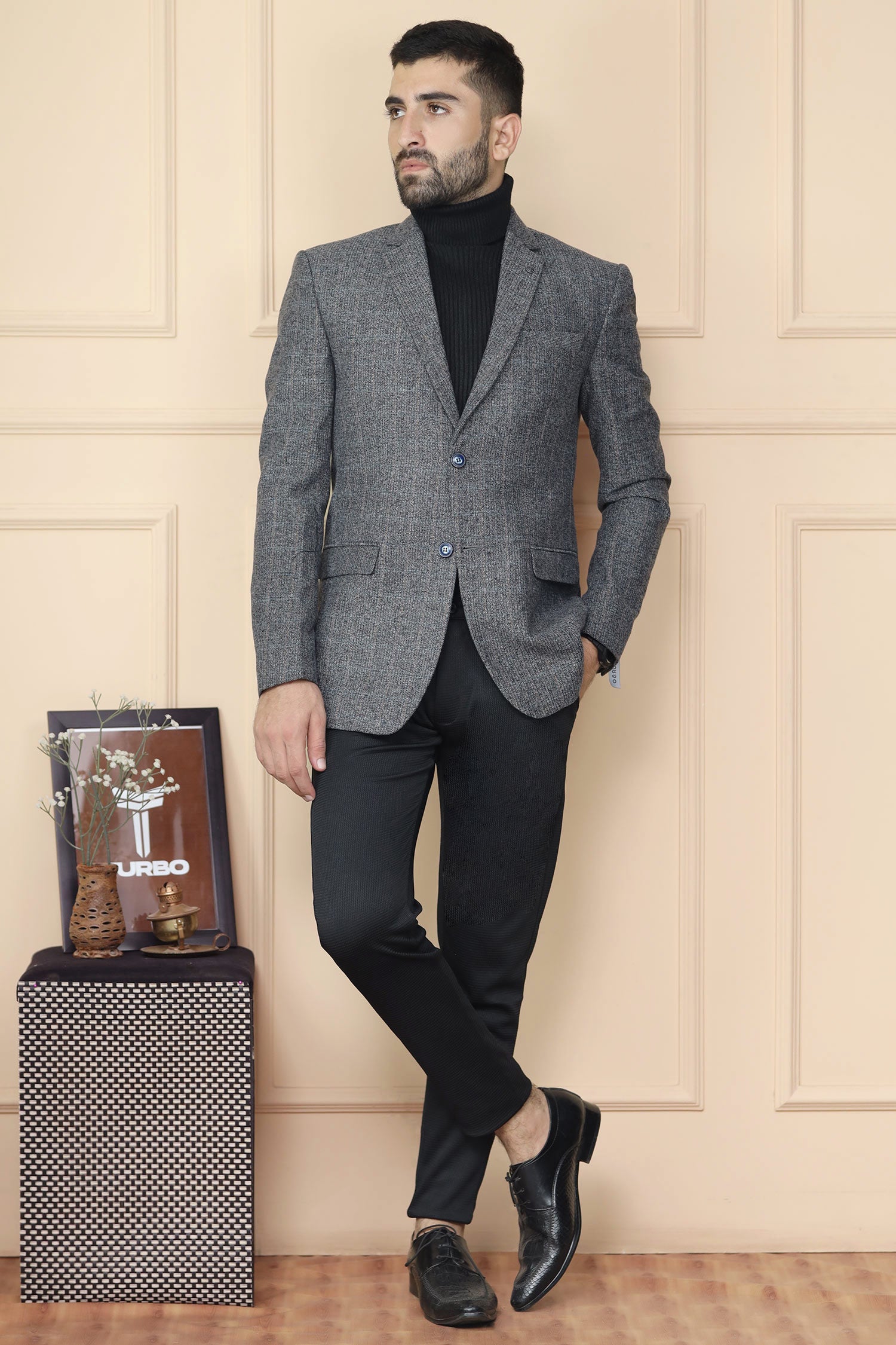 Classic Rich Self Lining Pattern Men Blazer
