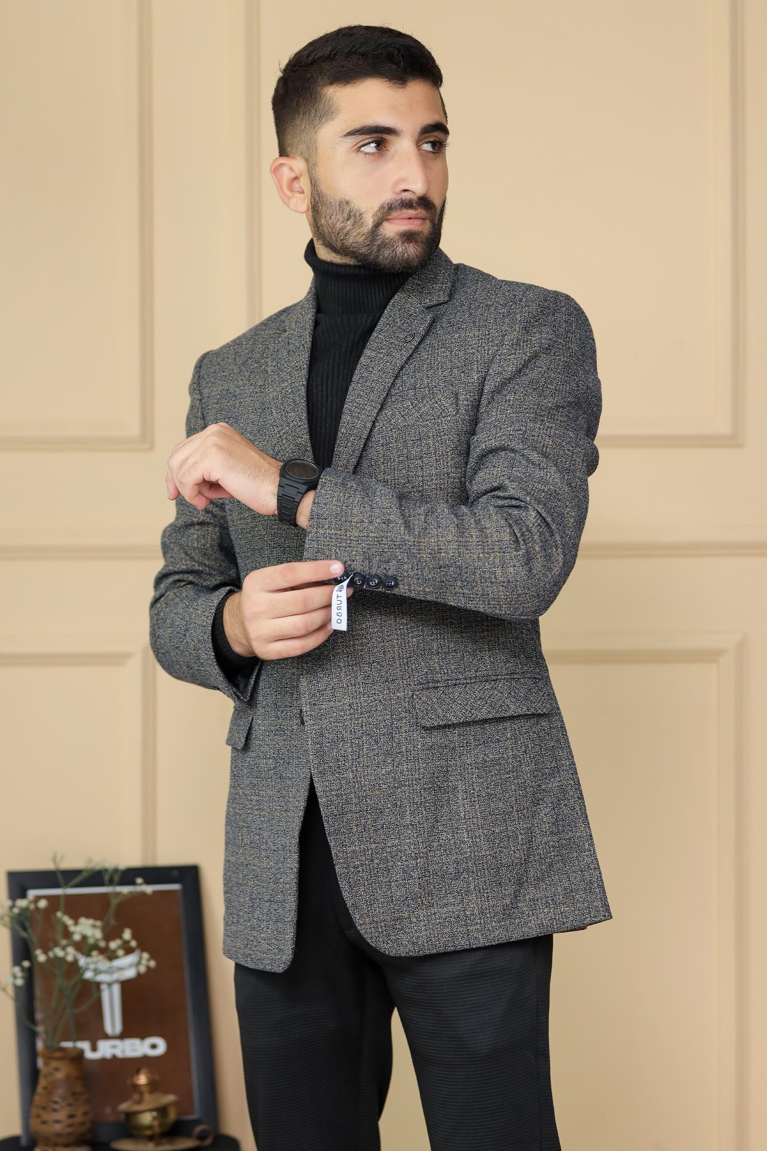Wool Rich Worsted Tweed Mens Casual Blazer