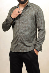 Turbo Splash Printed Long Sleeve Cotton Casual Shirt