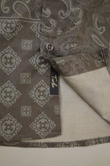 Turbo Splash Printed Long Sleeve Cotton Casual Shirt In Charcoal Grey