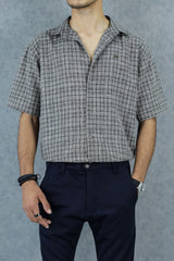 Fashion Stitched Checkered Printed Casual Shirt