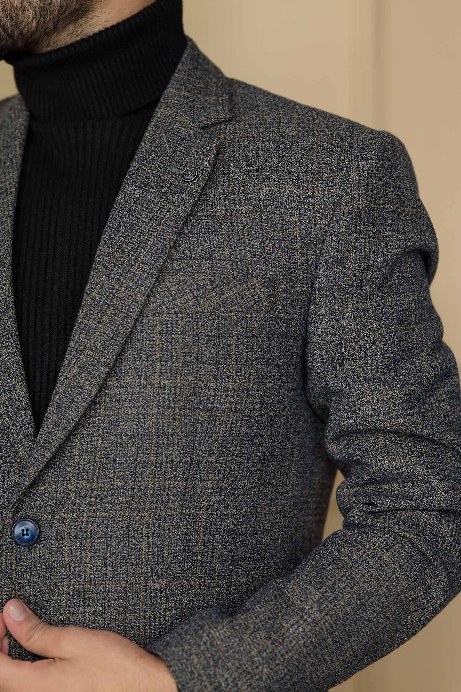 Wool Rich Worsted Tweed Mens Casual Blazer