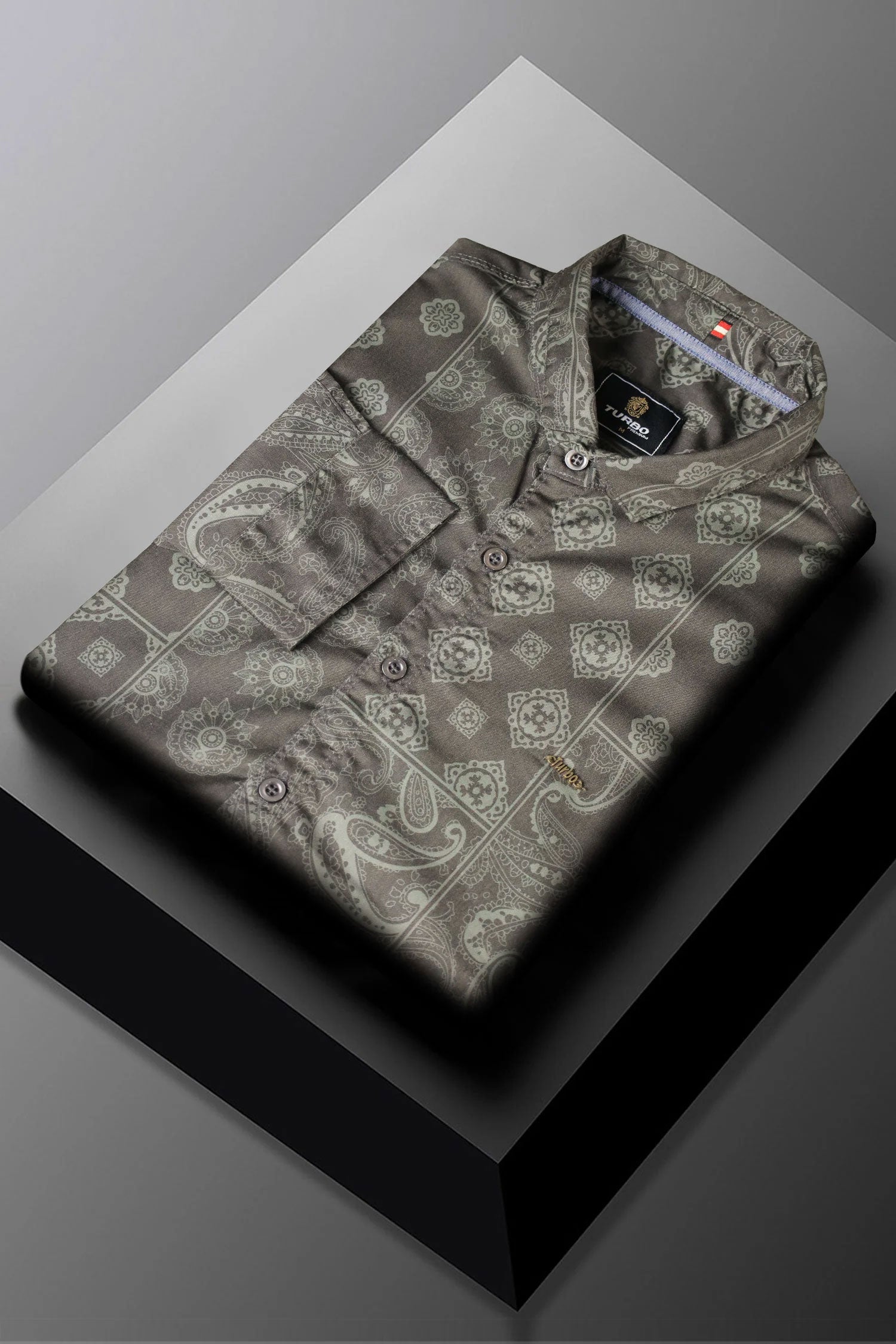 Turbo Splash Printed Long Sleeve Cotton Casual Shirt