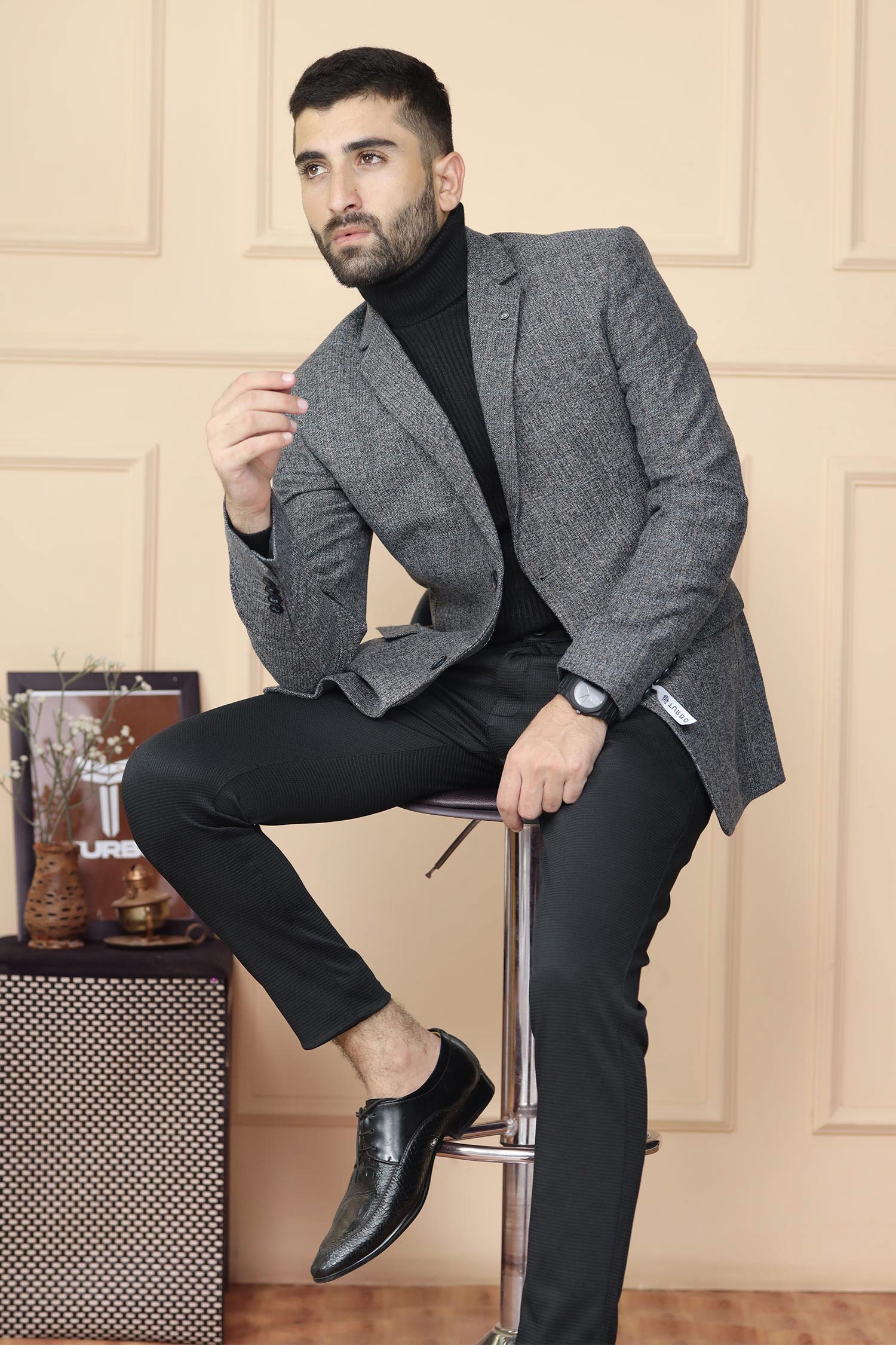 Classic Rich Self Lining Pattern Men Blazer
