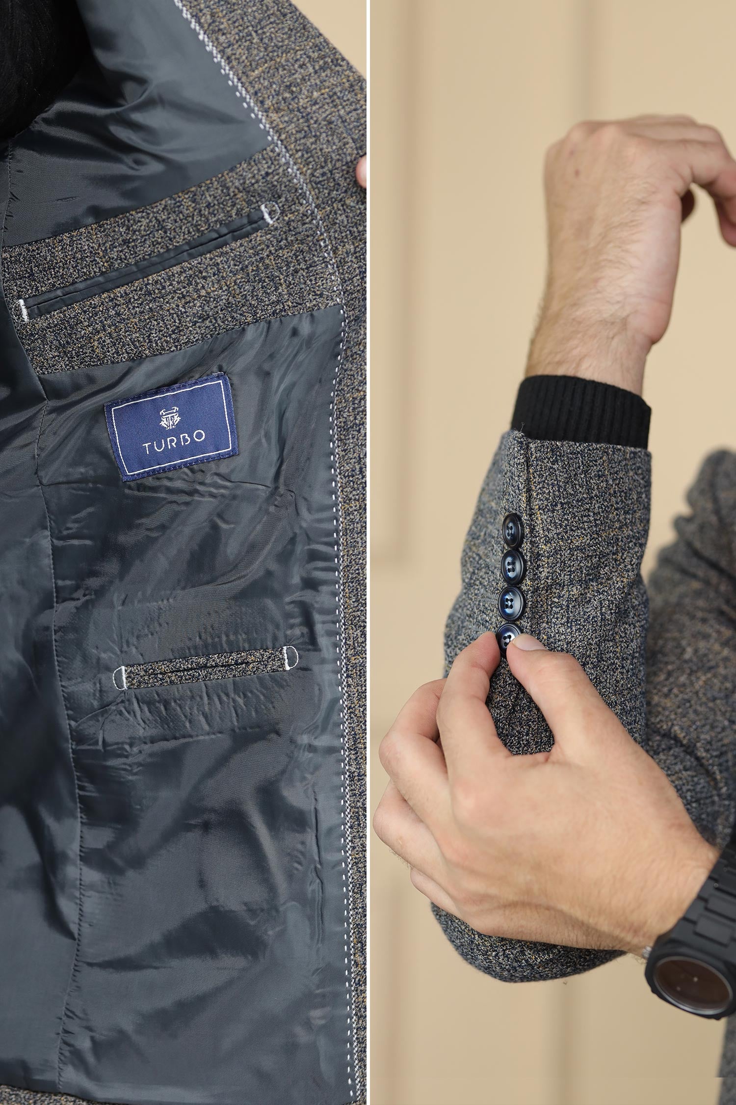 Wool Rich Worsted Tweed Mens Casual Blazer