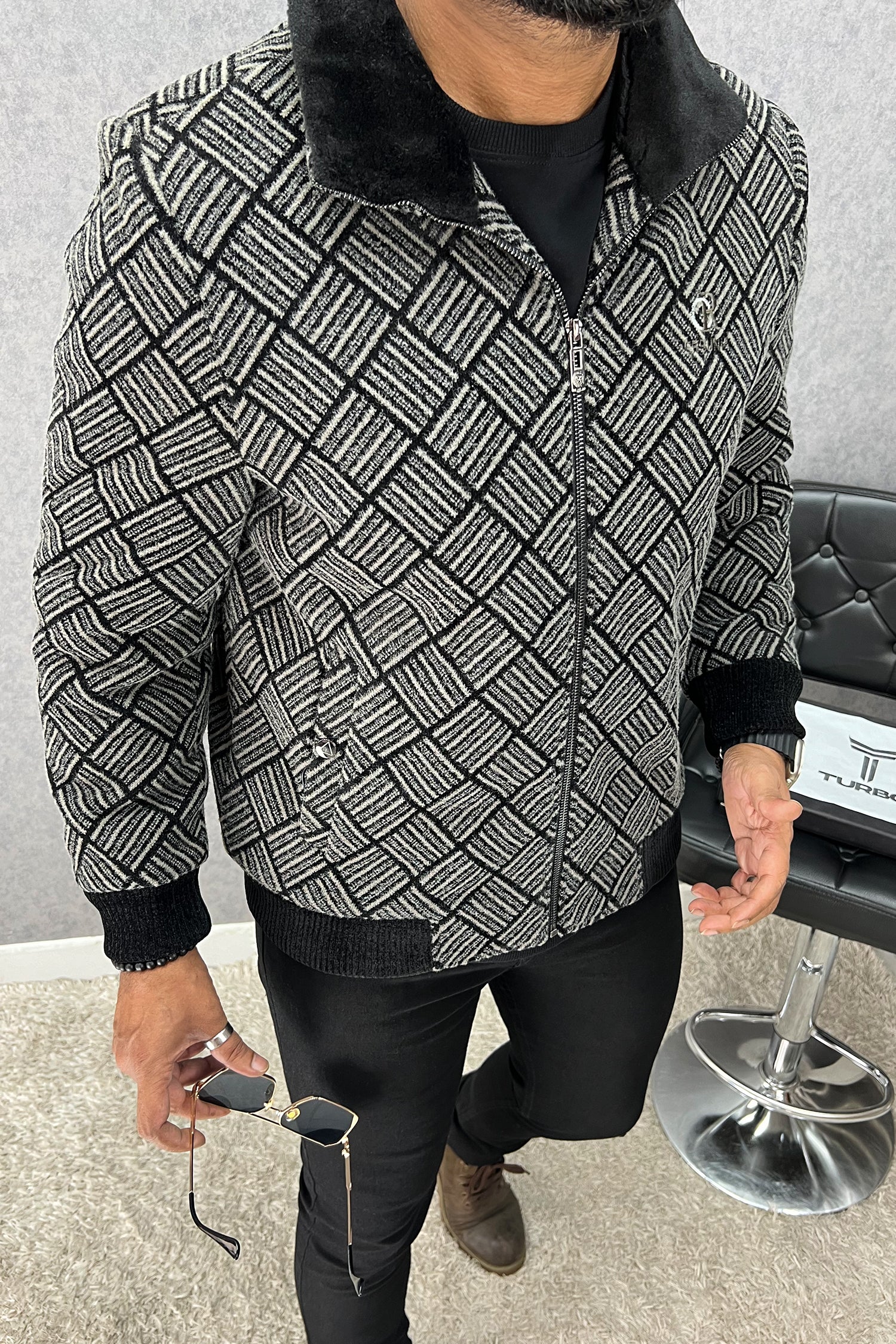 All Over Pattern Imported Men's Woolen Jacket